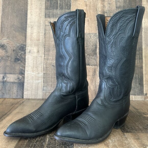 Lucchese 2000 Black T25C0J4 Western Cowboy Boots Womens 8 B - Picture 2 of 12